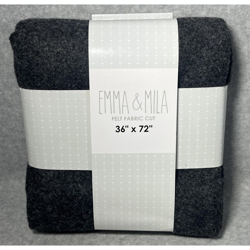 Emma & Mila Felt Fabric Cut Charcoal Gray 36"x72" Polyester Craft Yard Sheet NEW